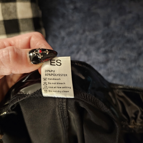 Black PU and Polyester Garment - Picture 1 of 7